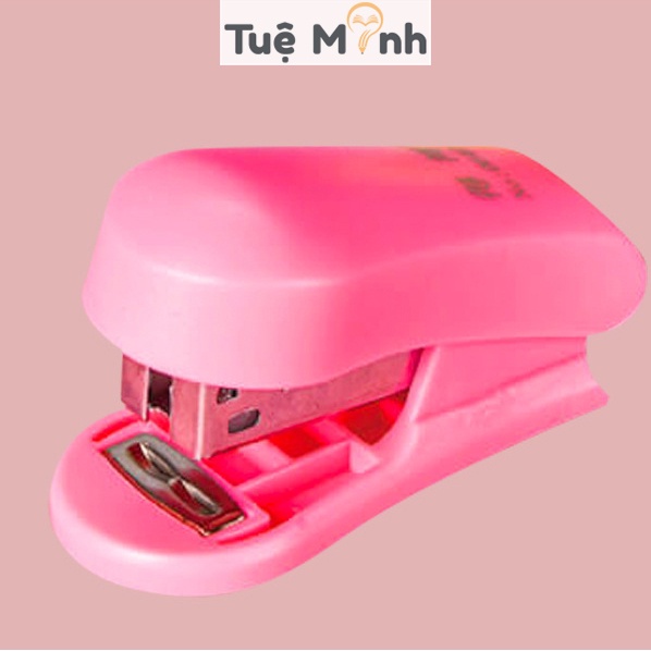 Dập ghim mini Pastel K72 kèm 400 đạn ghim sẵn VPP Tuệ Minh, đồ bấm kim giấy kẹp ghim tiện lợi