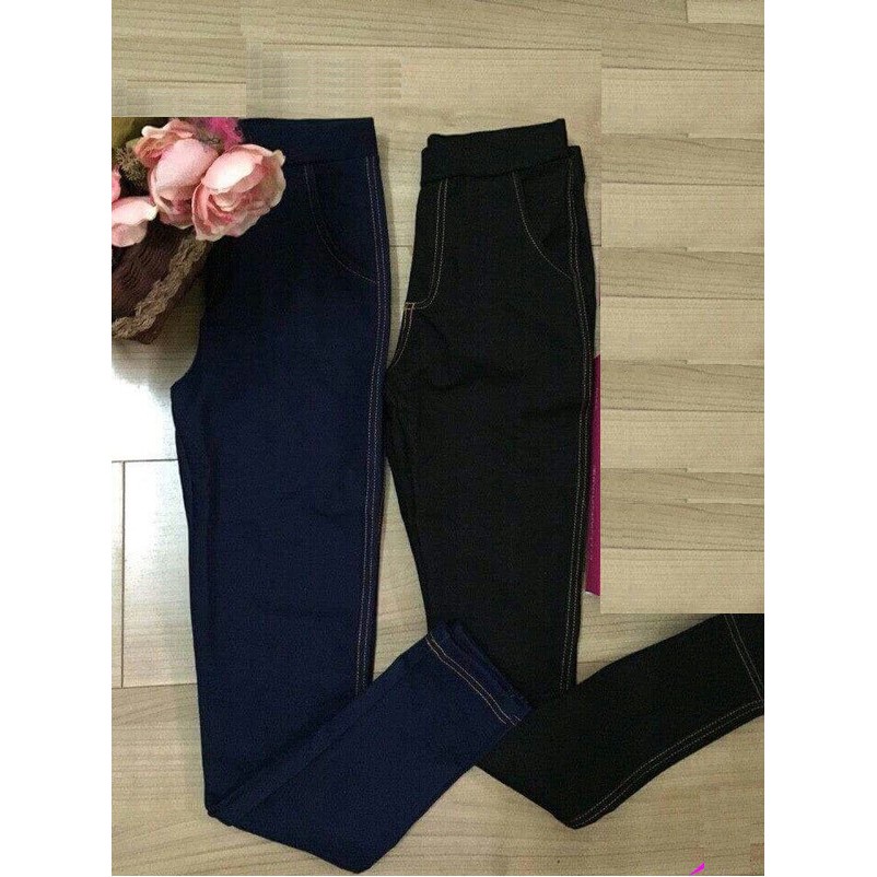 GIẢ JEAN DÀI - QUẦN LEGGING VẢI THUN GIẢ JEAN CAO CẤP KINA QUẦN DÀI Có SAI ĐẠI Bigsize  tới 89KG