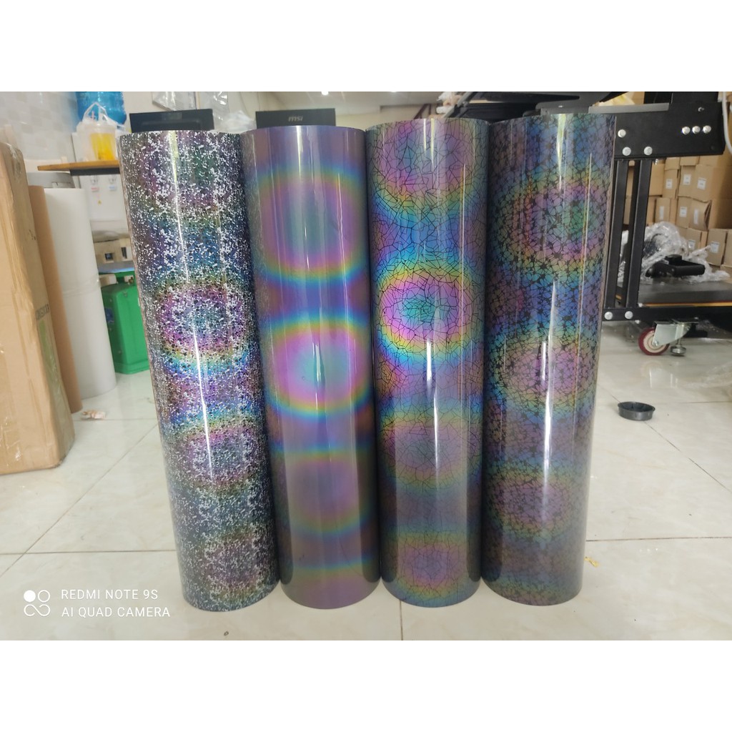 Decal phản quang 7 màu ép nhiệt lên áo