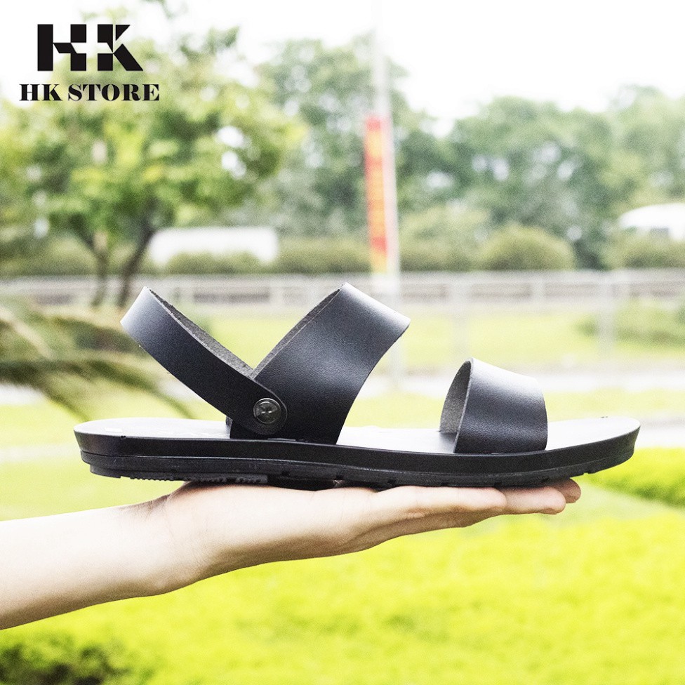 Dép sandal nam 2 quai da bò nguyên miếng cực đẹp - hàng chính hãng HK.STORE - bảo hành 12 tháng - phù hợp mọi lứa tuổi.