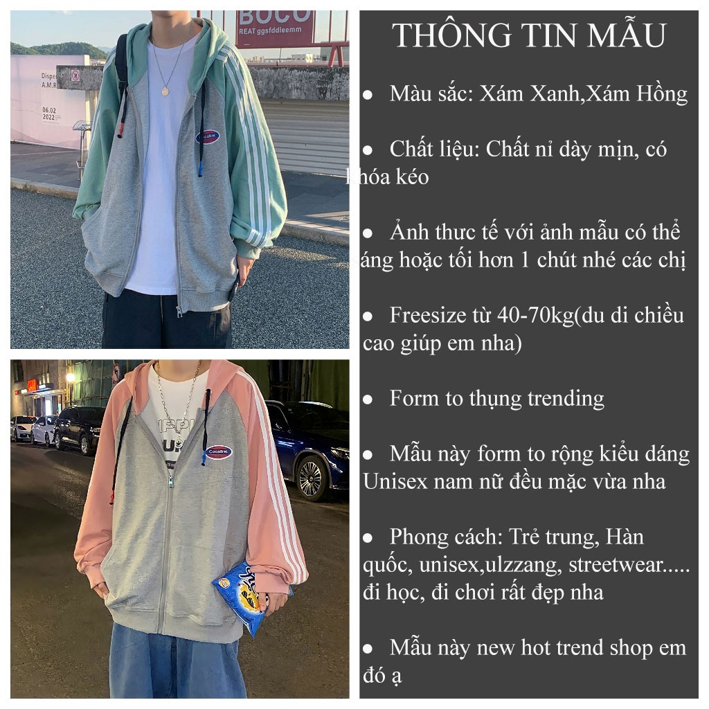 Áo khoác nỉ có mũ SOCVIEN áo hoodie form rộng cá tính_VIETSTAR