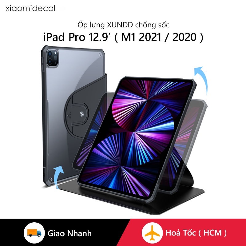Ốp lưng đa năng XUNDD iPad Pro 12.9' ( M1 2021 / 2020 ) Chống trầy, Chống sốc, Viền TPU, Xoay 360 độ