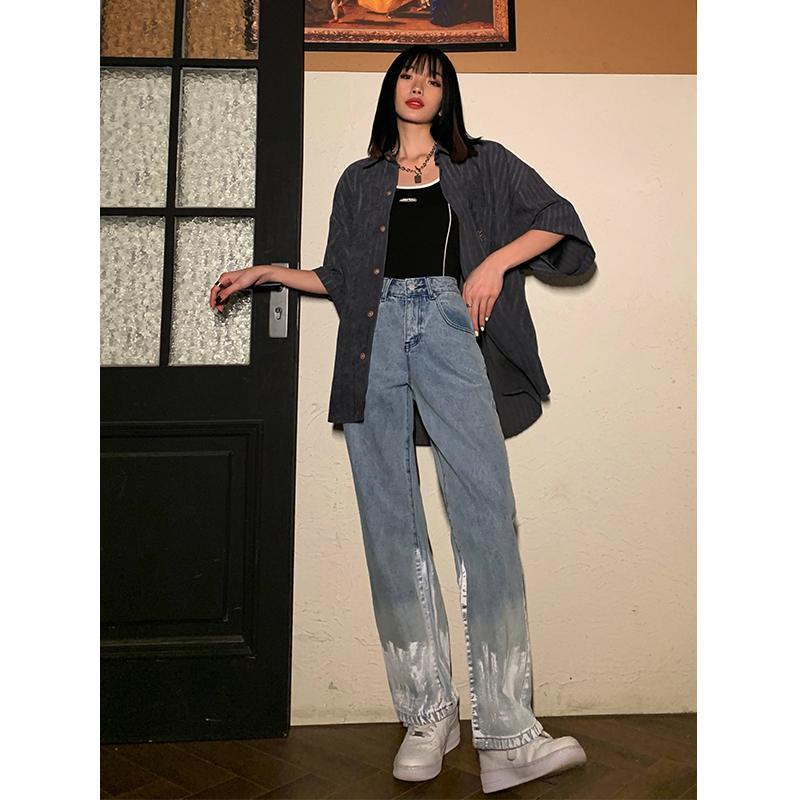 New design vintage high-waisted high-waisted women's jeans autumn 2021