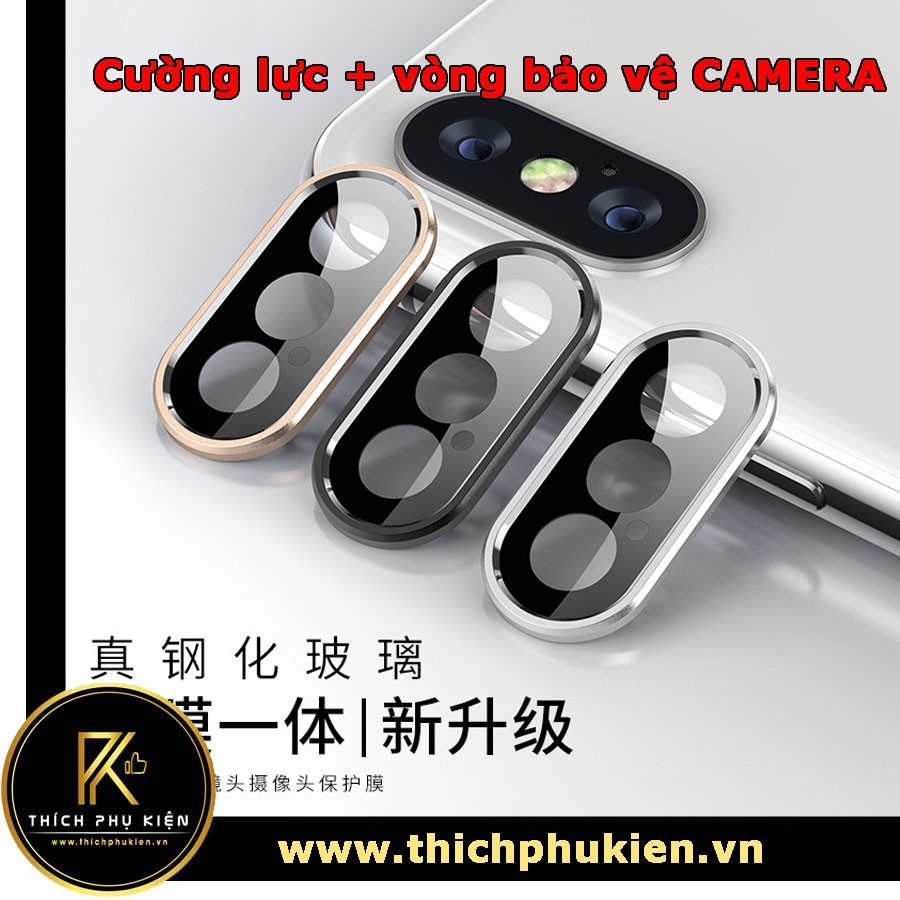 Ốp Dán Viền Camera Titan Kim Loại + Mặt Cường  Bảo Vệ Camera iPhone 7 Plus/ iPhone 8 Plus/ iPhone Xs Max