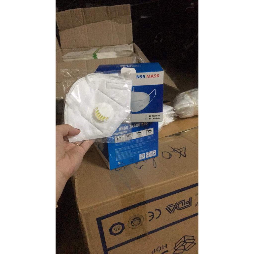 Khẩu Trang 5 Lớp N95 Có Van Thở, Chống Bụi , Kháng Khuẩn tốt ( Hộp 10c )