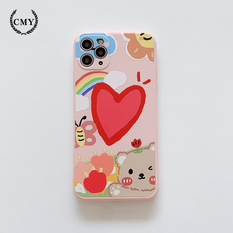 Ốp iphone  Ốp lưng Iphone 11 Ốp lưng iphone  Ốp lưng silicon Ốp iphone 12 pro max  Ốp iphone 12 mini cartoon bear Silicone Phone Case For iPhone 11 Pro Max X Xr Xs Max 7 8 Plus Se 2020 12 pro max 12 mini