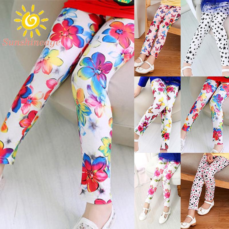 Quần legging co dãn in họa tiết dễ thương cho bé gái