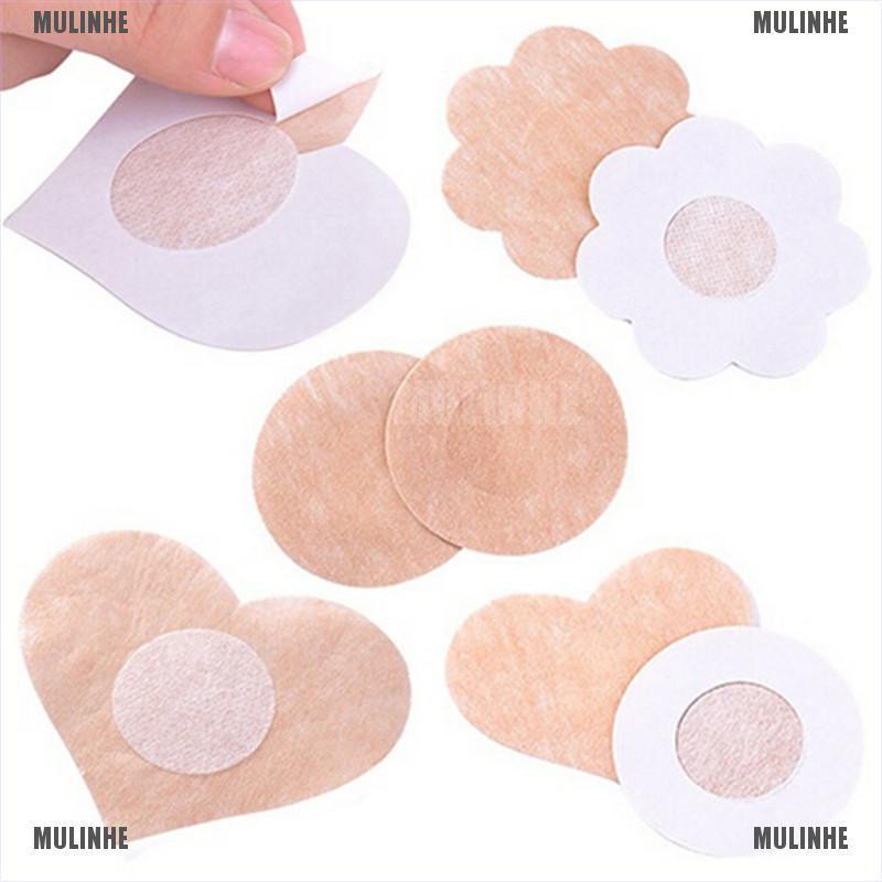 Bộ 10 Miếng Dán Ngực Hình Tròn / Cánh Hoa / Trái Tim Mới