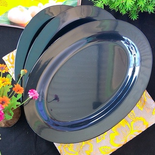 Bộ 10 dĩa hột xoài nhựa Melamine màu đen nhiều Size