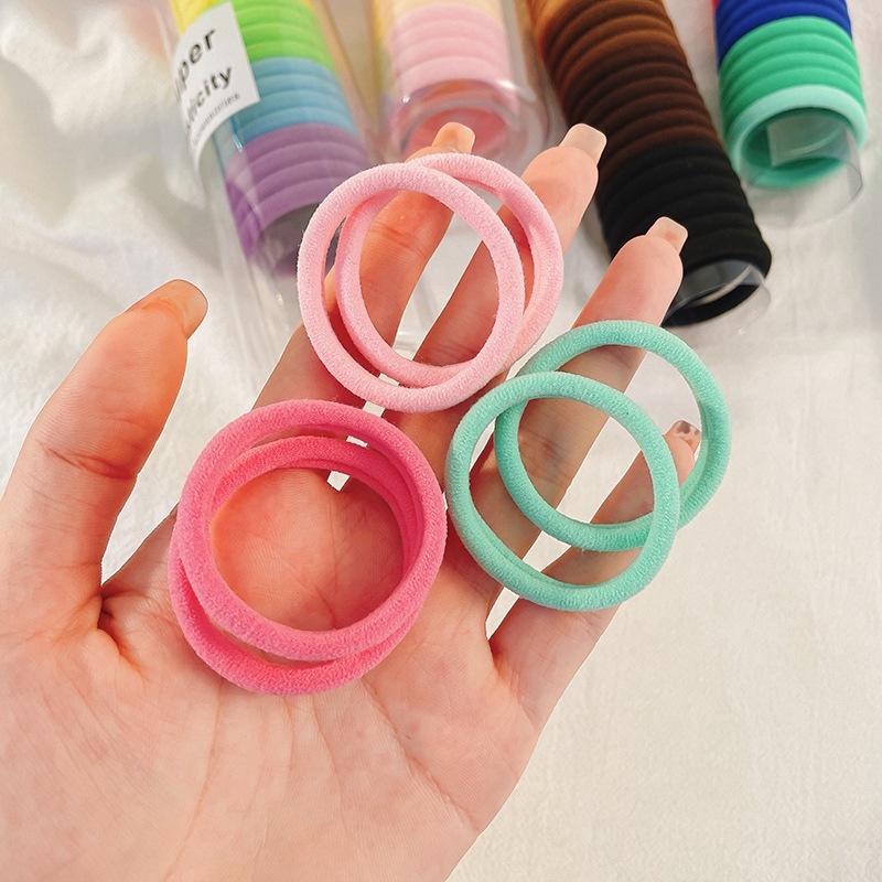 Set 24 Dây Buộc Tóc Cao Su Co Giãn Nhiều Màu Sắc