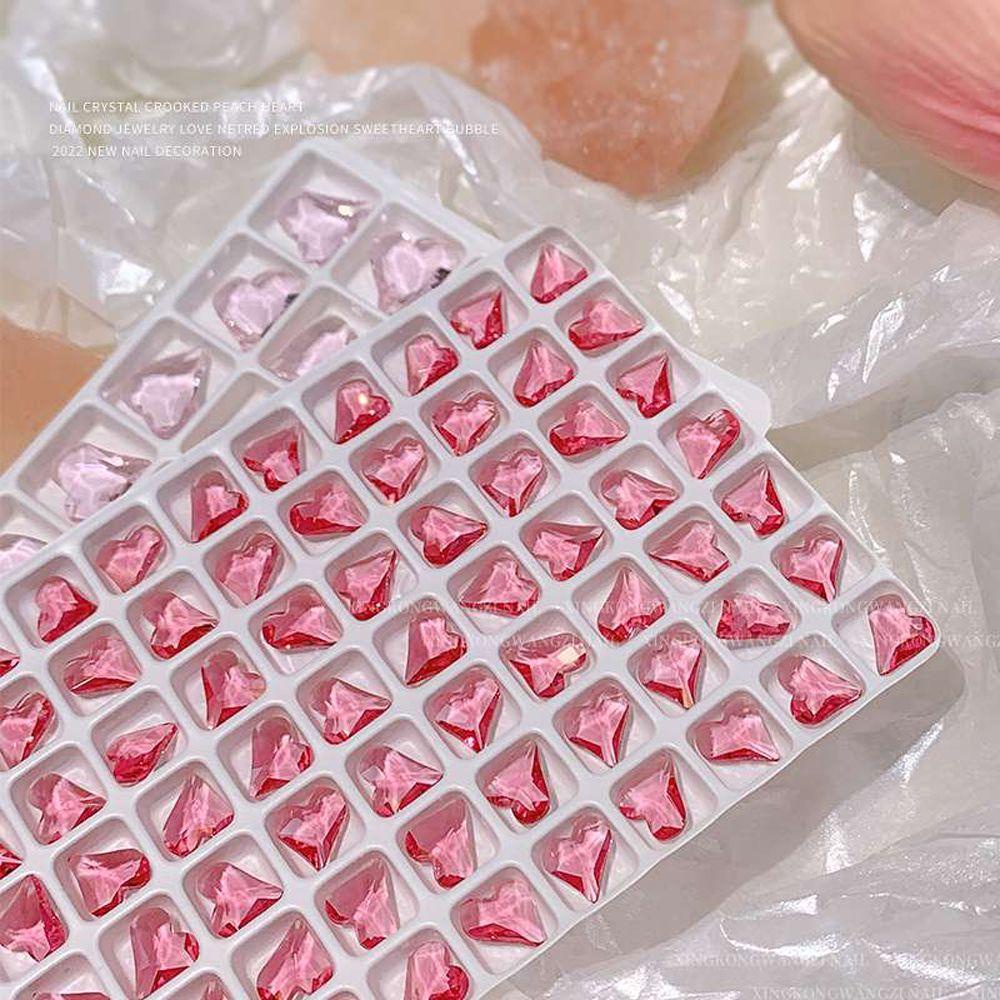 Phụ Kiện Trang Trí Móng Tay Nghệ Thuật Chủ Đề Giáng Sinh Xinh Xắn|Phụ Kiện Trang Trí Móng Tay Hình Chữ Nhật Họa Tiết Trái Tim Lấp Lánh DIY