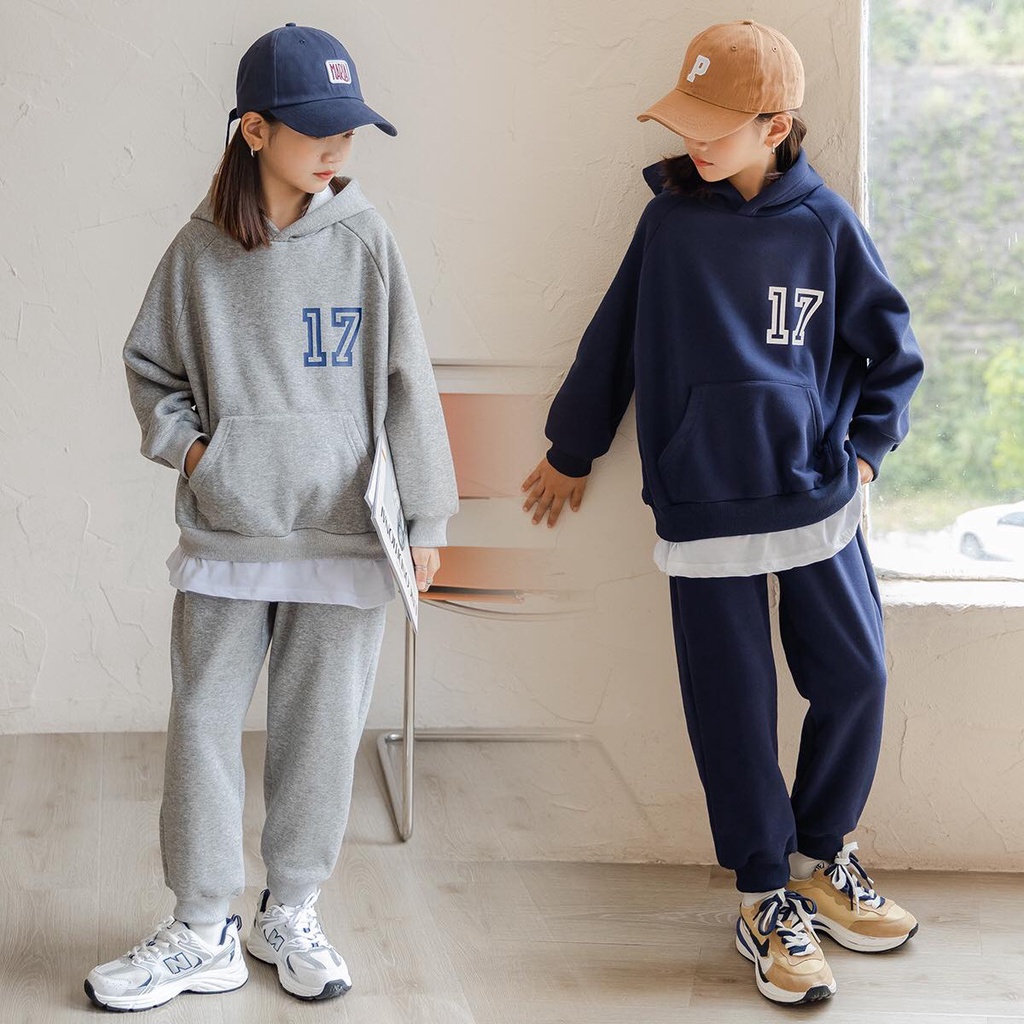 Bộ đồ nỉ cho bé gái size đại,thời trang trẻ em thu đông BEESHOP D21114