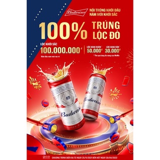 Bia budweiser mỹ 330ml thùng 24 lon date t12 chính hãng - ảnh sản phẩm 6