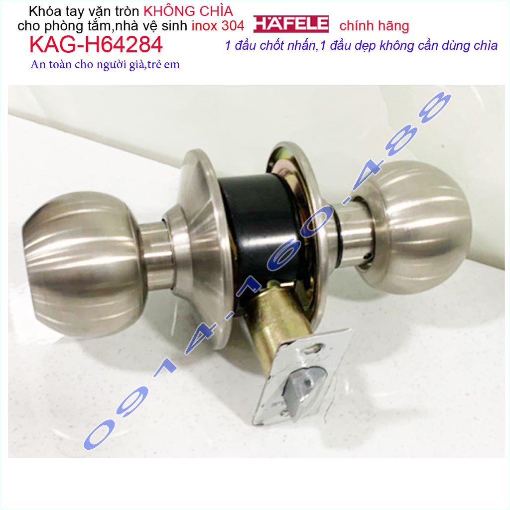 Khóa cửa WC Hafele KAG-H64284 cao cấp, khóa tay nắm tròn không chìa cho nhá tắm cao cấp siêu bền sử dụng tốt