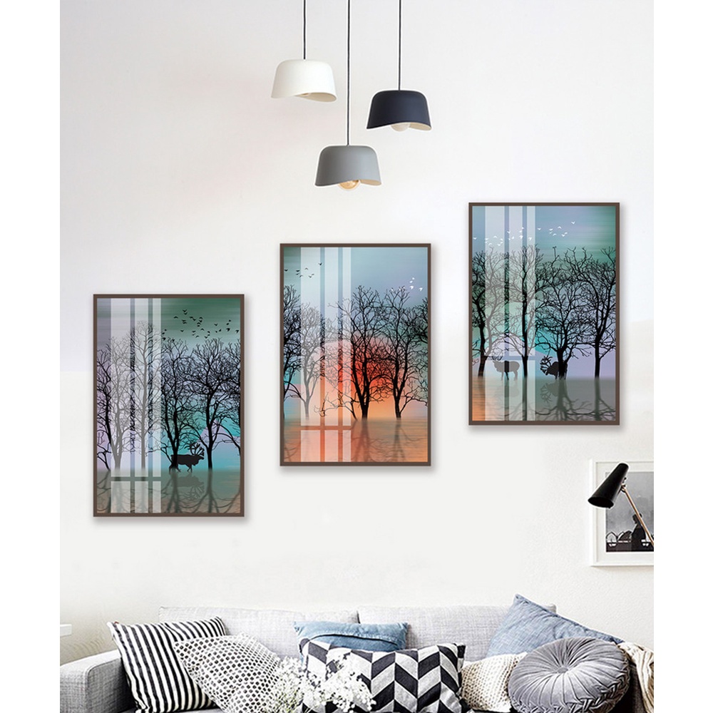 In hình ép gỗ Laminate TRANH PHONG CẢNH - Mẫu 19 (3 HCN 3x20x30, 3x30x40, 3x40x60). In ảnh theo yêu cầu