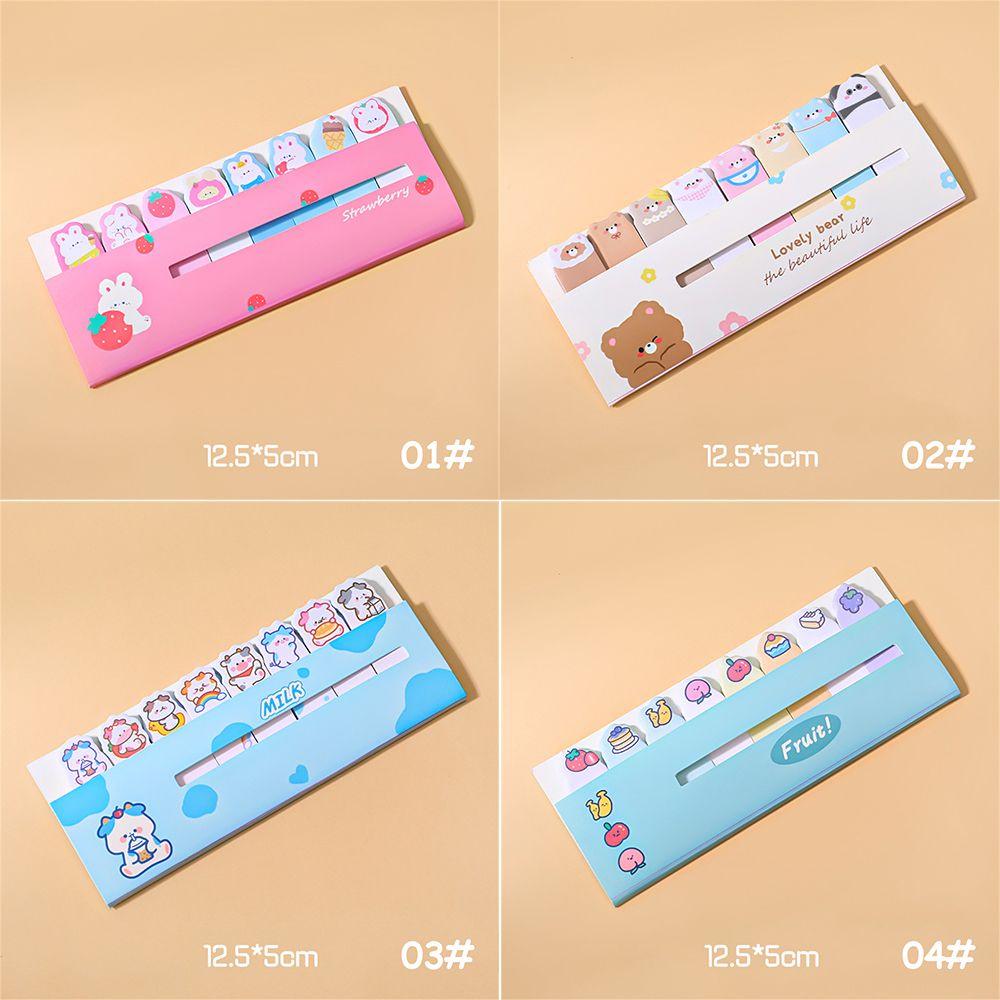 Set 120 giấy ghi chú tự dính in họa tiết hoạt hình dễ thương