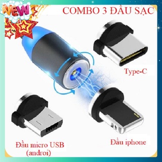 Cáp Sạc Nam Châm Cực Chất, Hút Mạnh , Xoay 360 Độ, Đèn Led Tiện Dụng