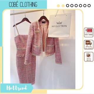 💛 Set dạ váy 2 dây hồng💛