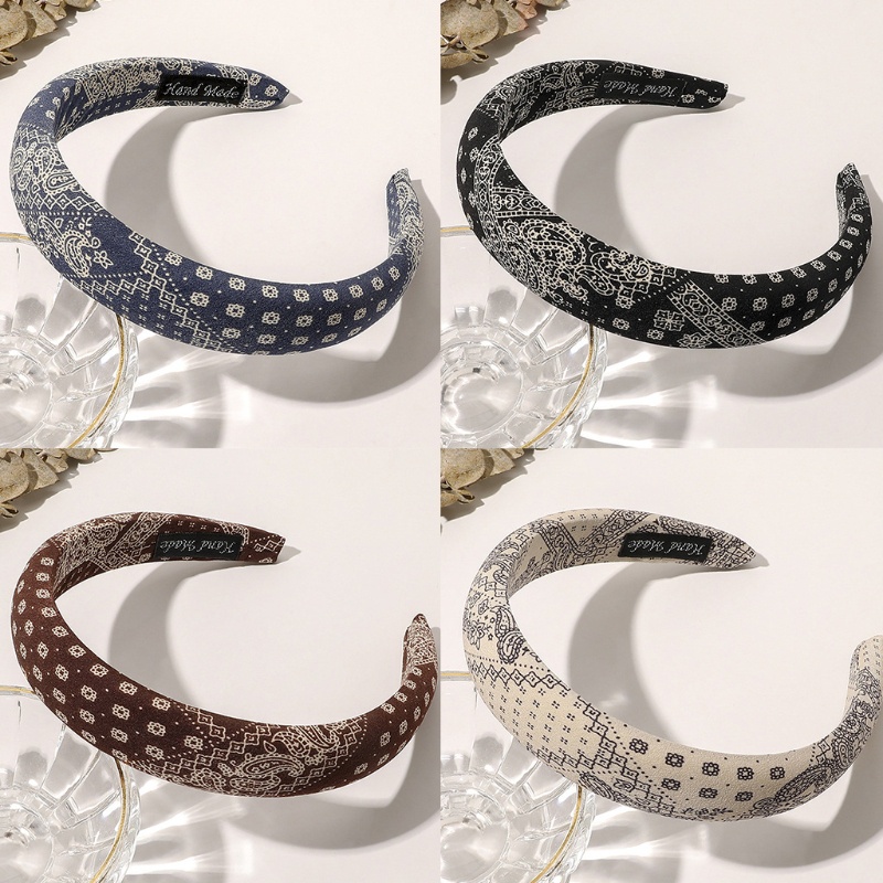 Băng Đô Turban Bản Rộng Co Giãn In Họa Tiết Phong Cách Bohemian Cổ Điển Dùng Làm Đạo Cụ Chụp Ảnh