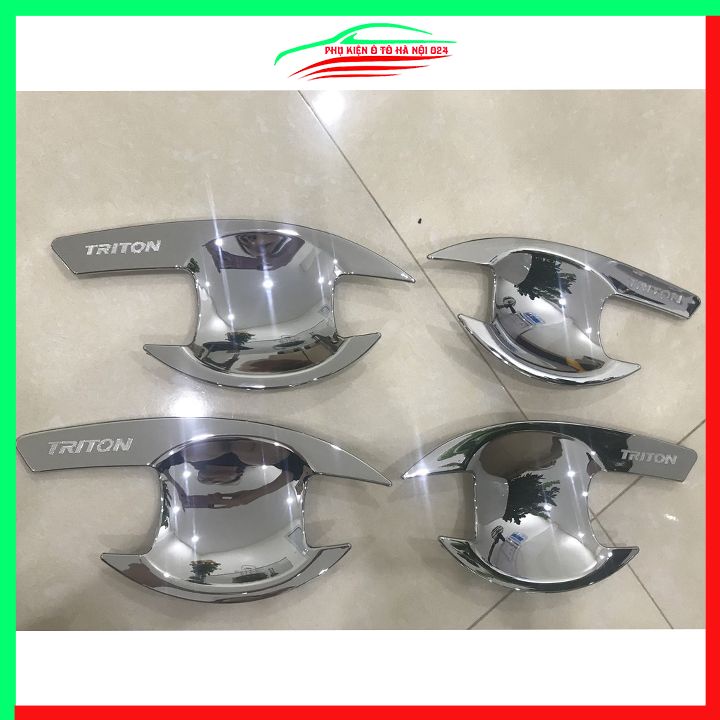 Ốp tay hõm mạ crom Triton 2019-2023 sáng bóng chống trầy bảo vệ cửa xe ô tô