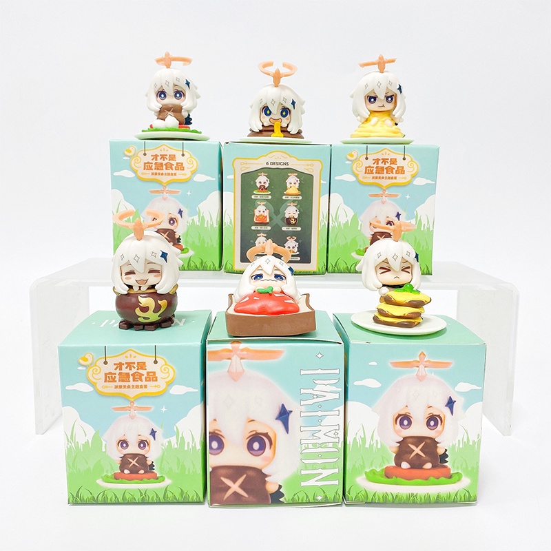 Genshin Impact Set 6 mô hình nhân vật phim hoạt hình Paimon bằng PVC Ornaments 6cm gift
