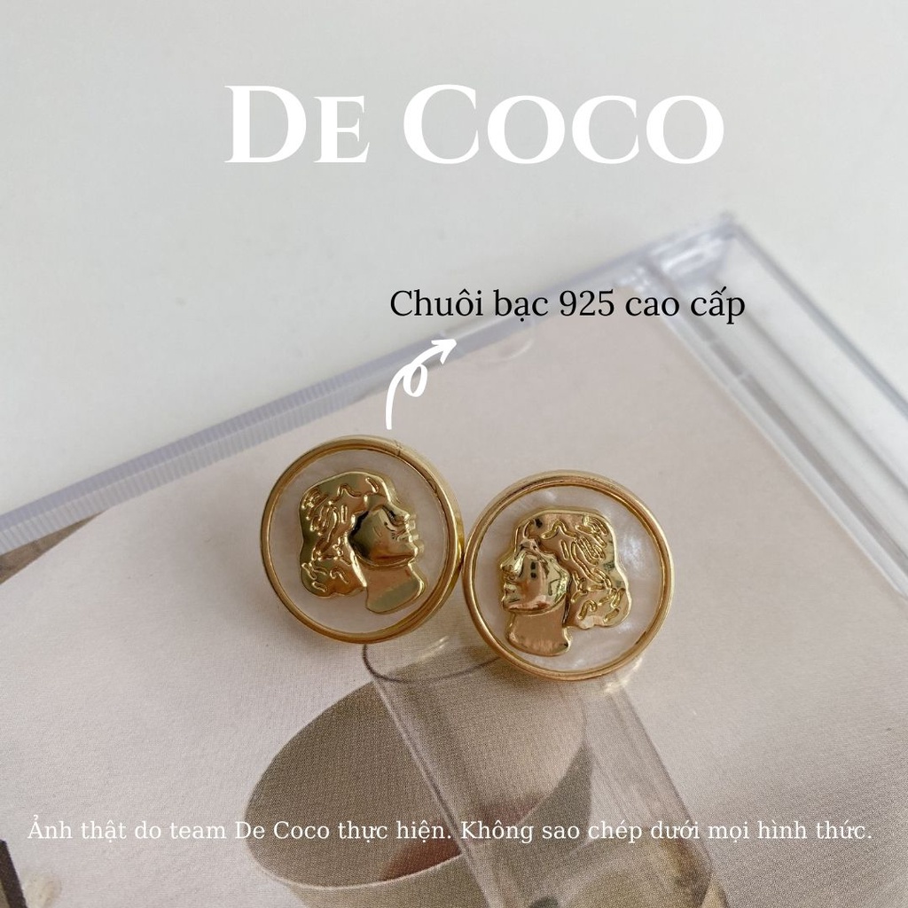 Khuyên tai bông tai đồng xu The Face De Coco