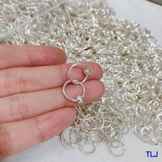 Bông tai bi bạc tròn