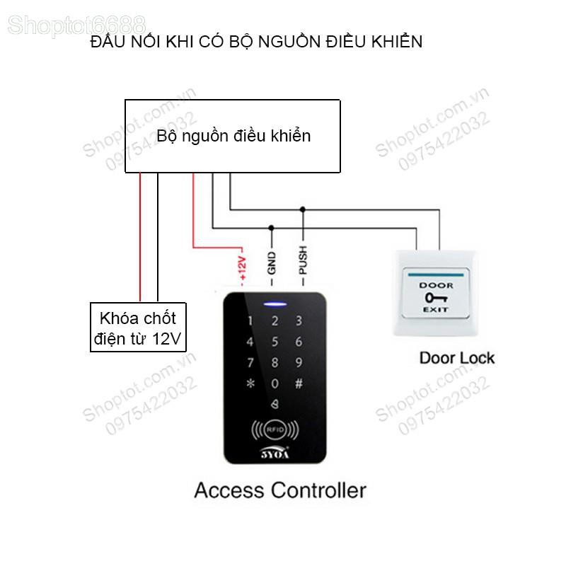 BỘ KIỂM SOÁT MỞ KHÓA CỬA ĐIỆN TỪ BẰNG THẺ ID-MÃ SỐ, KÈM 5 THẺ ID VÀ CÔNG TẮC EXIT (Kho hàng Hà Nội)