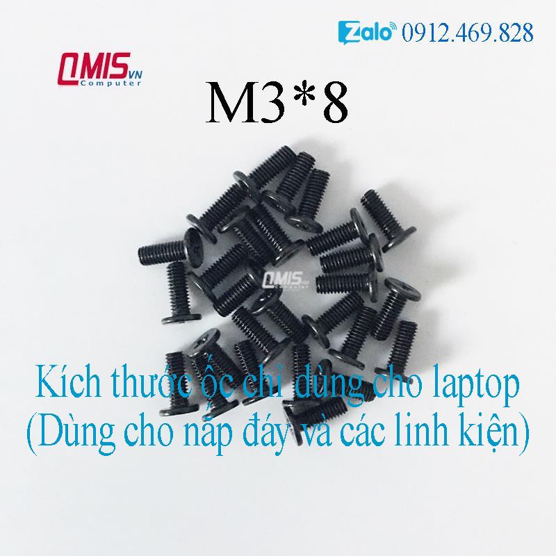 M3*8 - Ốc vít laptop - ỐC VÍT ĐÁY LAPTOP kích thước M3x8 M3 x 8 mm