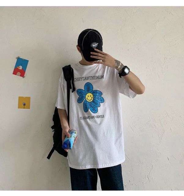 Áo thun ❤ Kèm hình thật tay lỡ dạng cặp Unisex Bông