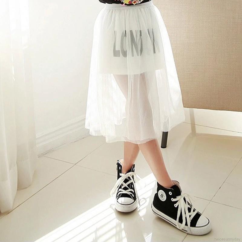 Chân váy xòe bằng cotton cho bé gái