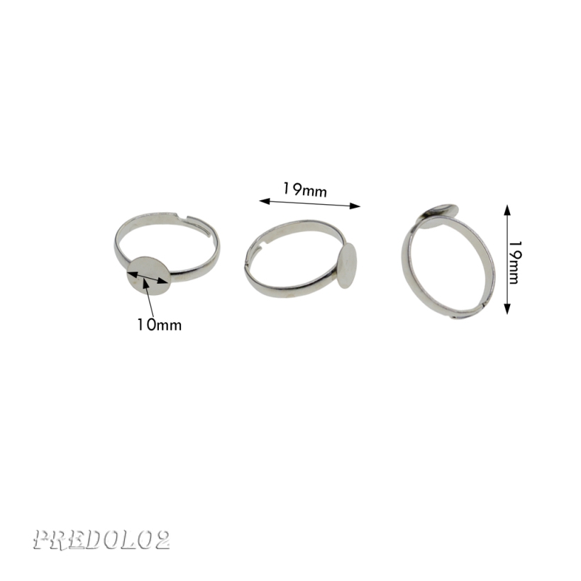 100x Antique Silver Cabochon Rings Setting Base Blank Trays Bezel 10mm Base