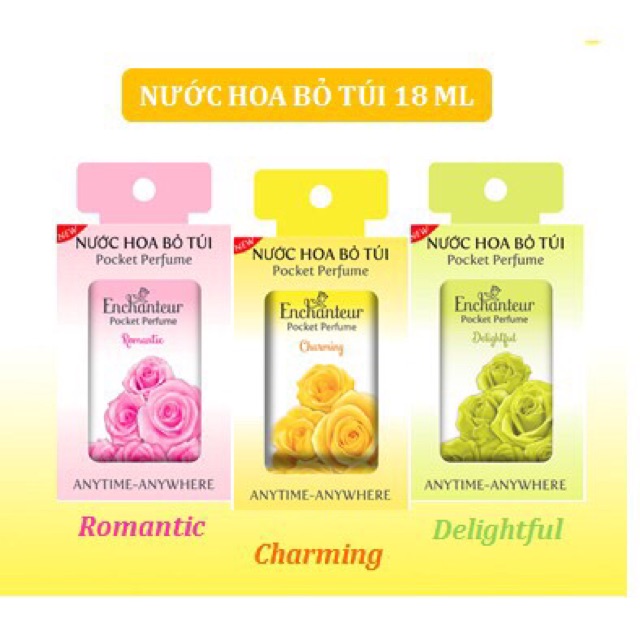 [ Hàng Mẫu Dùng Thử] Nước hoa bỏ túi Enchanteur 18ml cho 250 lần xịt - HSD 2023