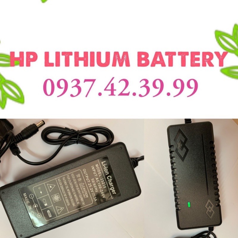 Sạc pin Lion 6S 25.2V 3A chuẩn có Quạt