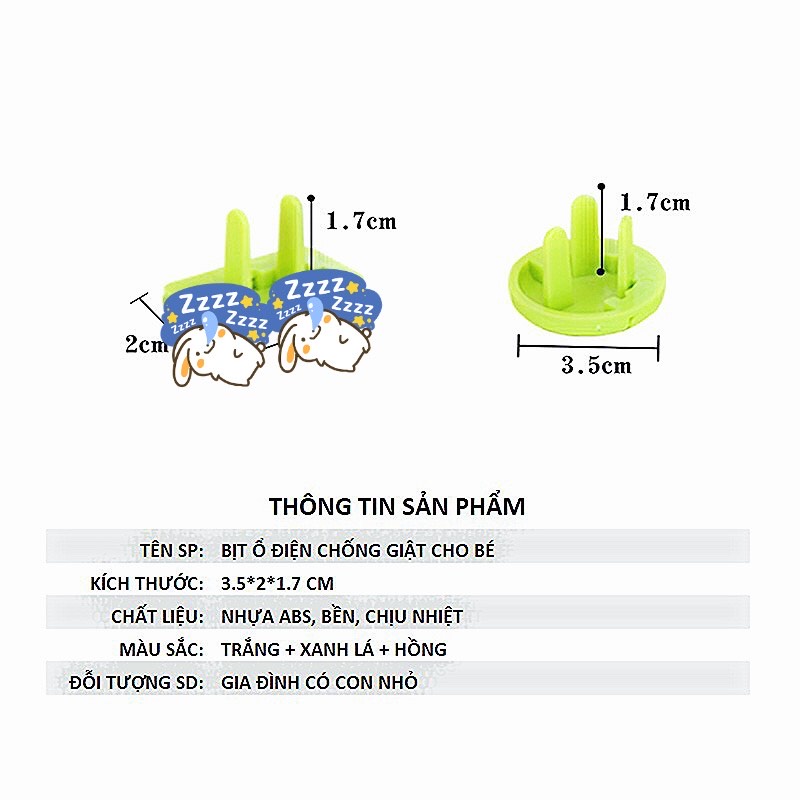 Bịt ổ điện 3 Chân cao cấp giữ an toàn cho bé [Màu sắc đẹp, có quai tháo ra dễ dàng]