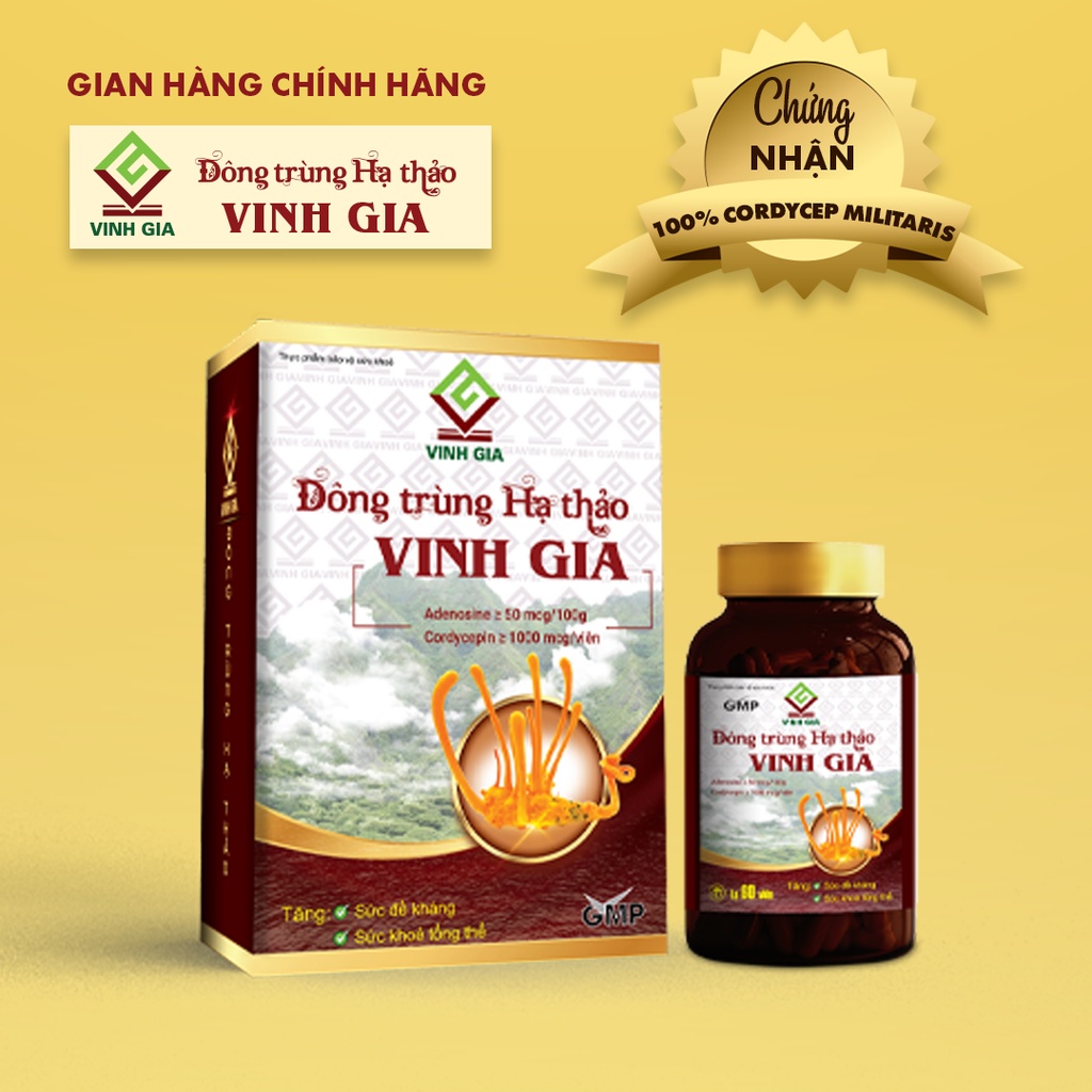 Combo 3 Hộp Viên Nang Đông Trùng Hạ Thảo Vinh Gia Giúp Tăng Cường Sức Đề Kháng Cho Mọi Lứa Tuổi - Hộp 60V
