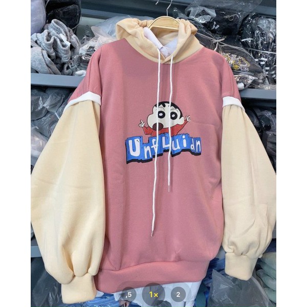 Áo Hoodie nỉ bông form rộng in hình Shin (ẢNH THẬT) | BigBuy360 - bigbuy360.vn