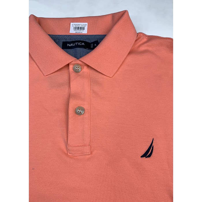 FO76 SHOP KHO HÀNG HIỆU XUẤT DƯ - NAUTICA - ÁO THUN POLO NAM REGULAR FIT COTTON MỀM MÀU CAM CORAL BIG SIZE - K7104U