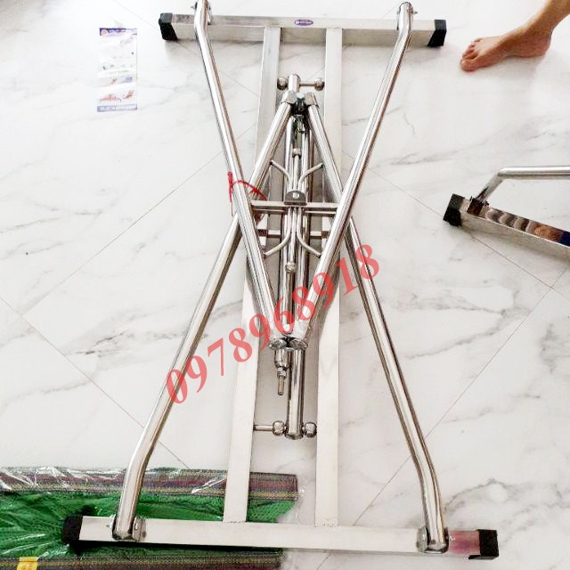 VÕNG XẾP KHUNG SẮT, INOX CHÂN VUÔNG CAO CẤP | VÕNG XẾP THANG VUÔNG