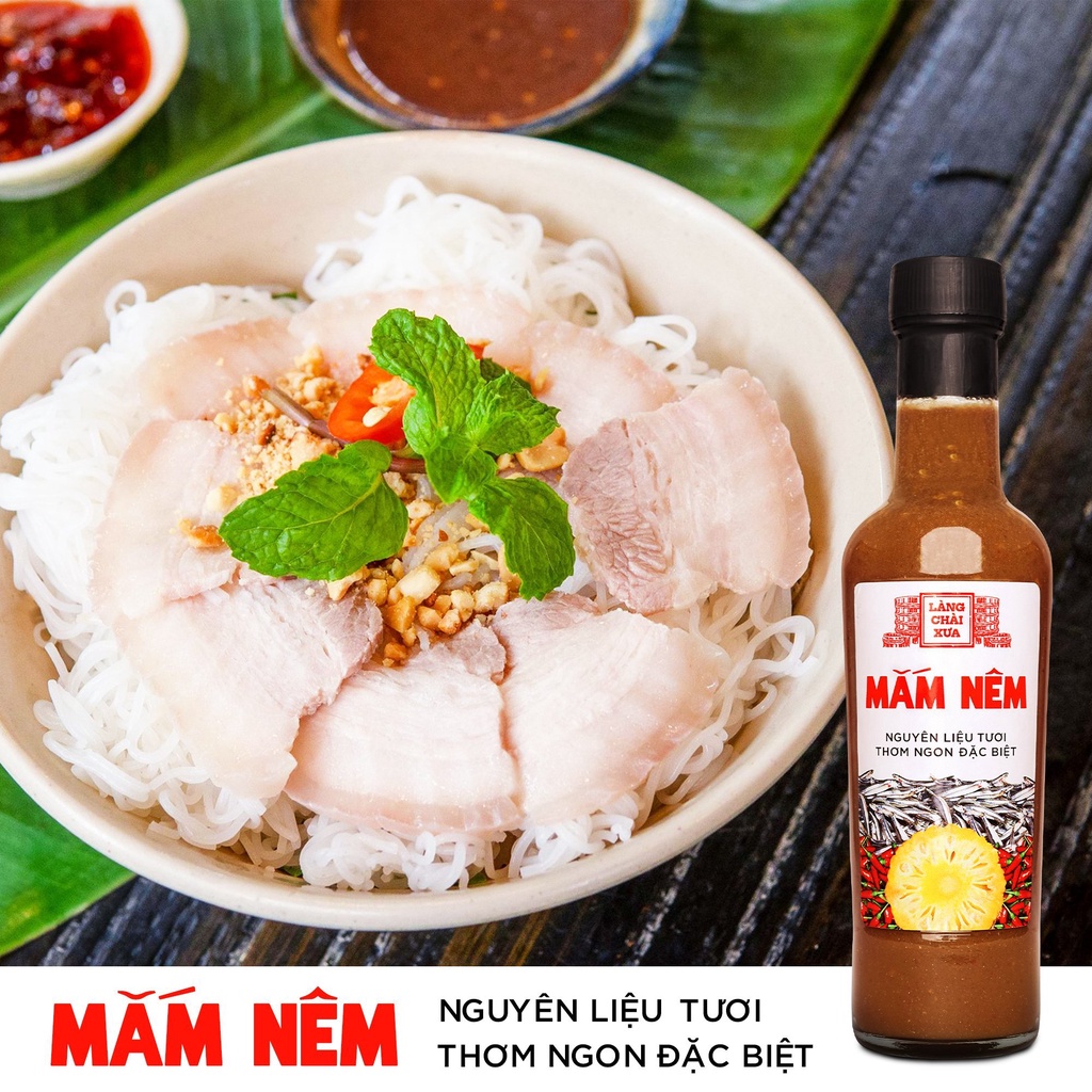 [COMBO 4 CHAI] Mắm nêm pha sẵn cao cấp Làng Chài Xưa, nguyên liệu tươi, thơm ngon đặc biệt, chai thủy tinh 300g