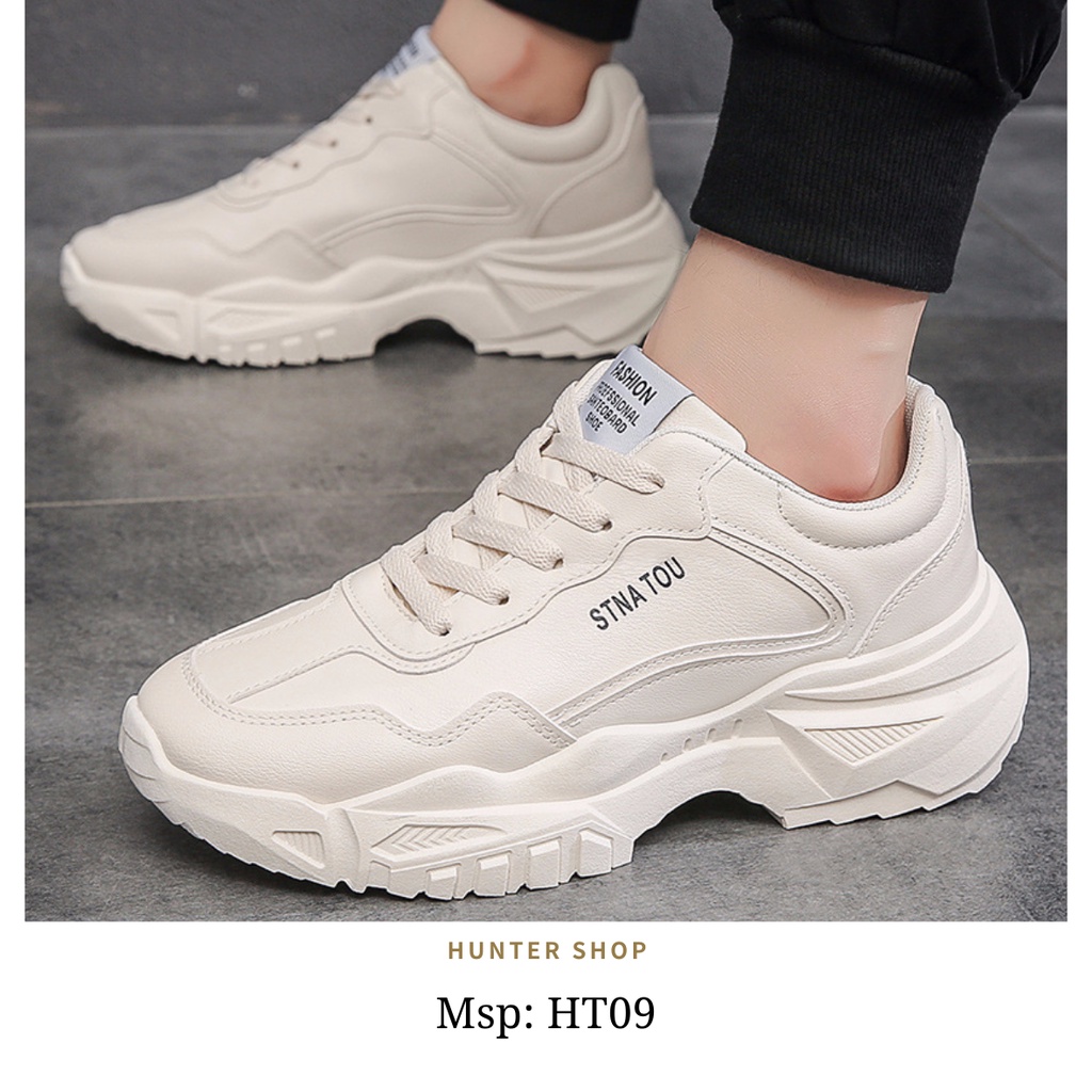 Giày Nam cao 5cm - THỂ THAO, ĐI CHƠI, ĐI LÀM -HT09 Màu be - Full size 39 - 44