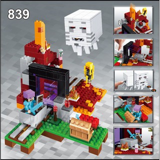 Đồ chơi xếp hình địa ngục rực lửa minecraft