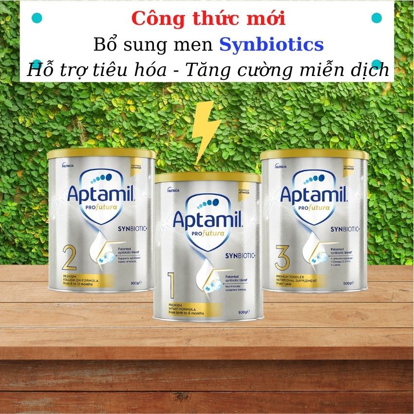 [Mẫu mới - BS men Synbiotics] Sữa Aptamil Profutura Úc đủ số 1, 2, 3 lon 900g