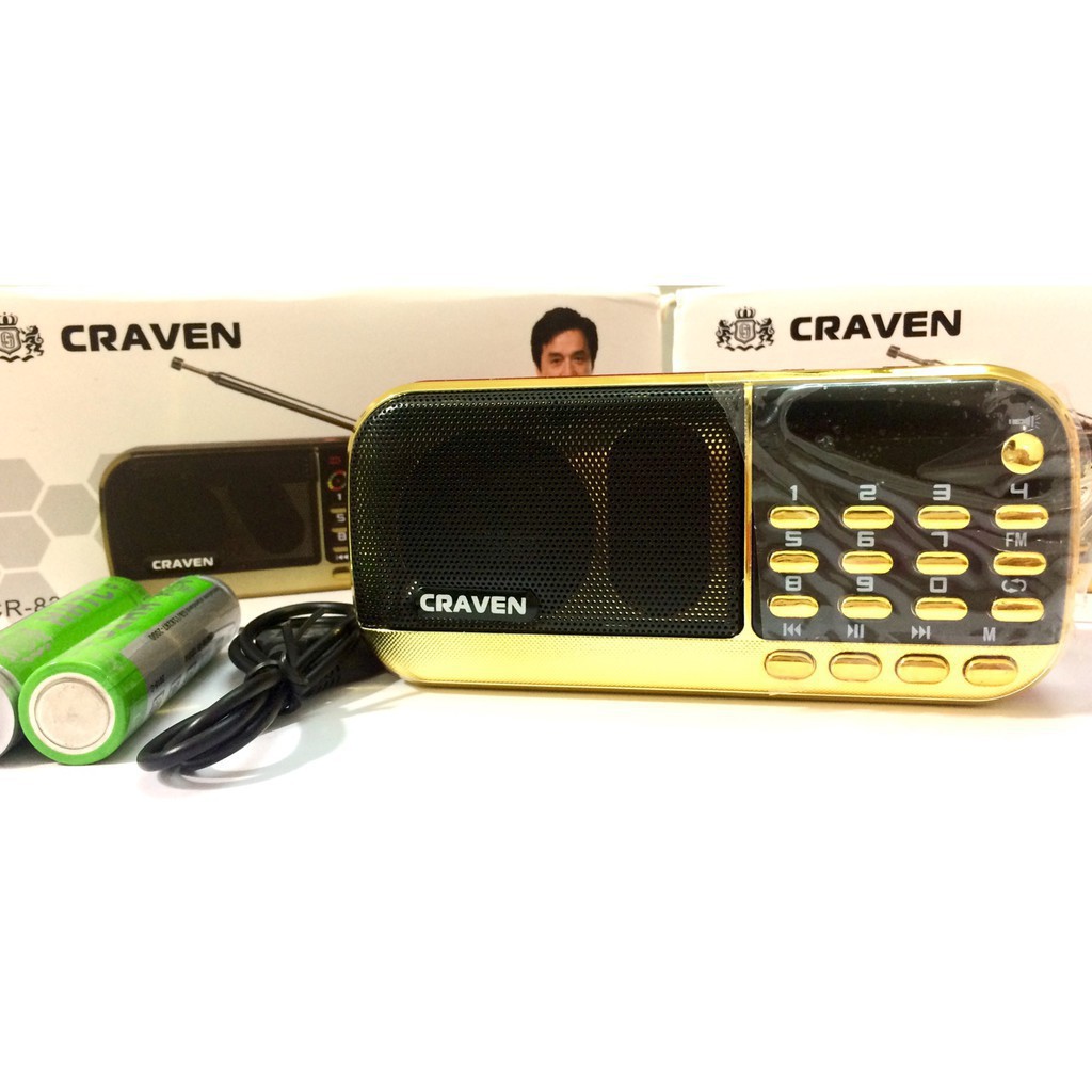 Loa mini Craven CR 836 - 836S 🍁 FREESHIP 🍁 nghe tiếng anh Loa thẻ nhớ, USB, đài FM, radio pin siêu trâu BH 6 tháng