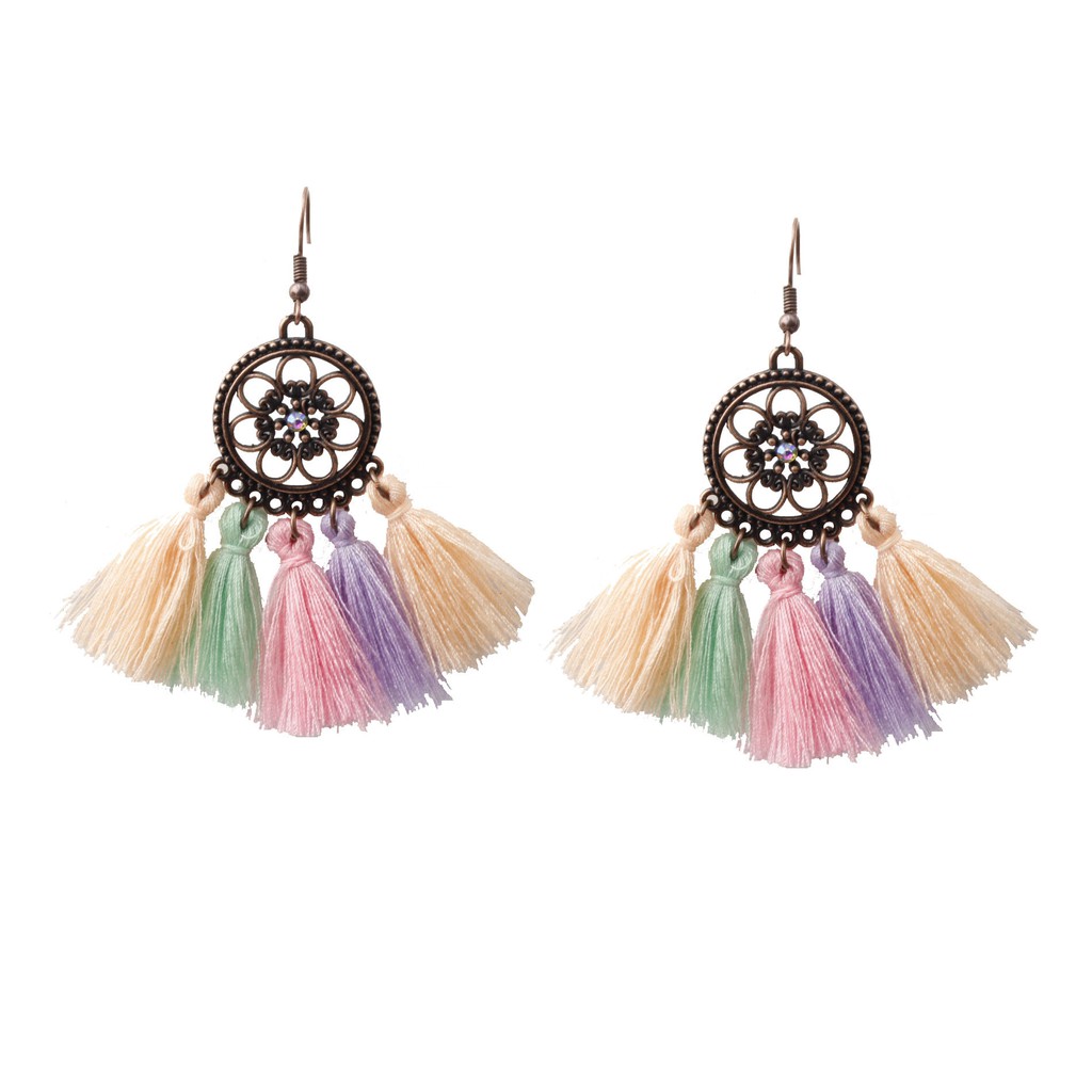 Cặp khuyên tai dài phong cách Bohemian sang trọng cá tính dành cho nữ