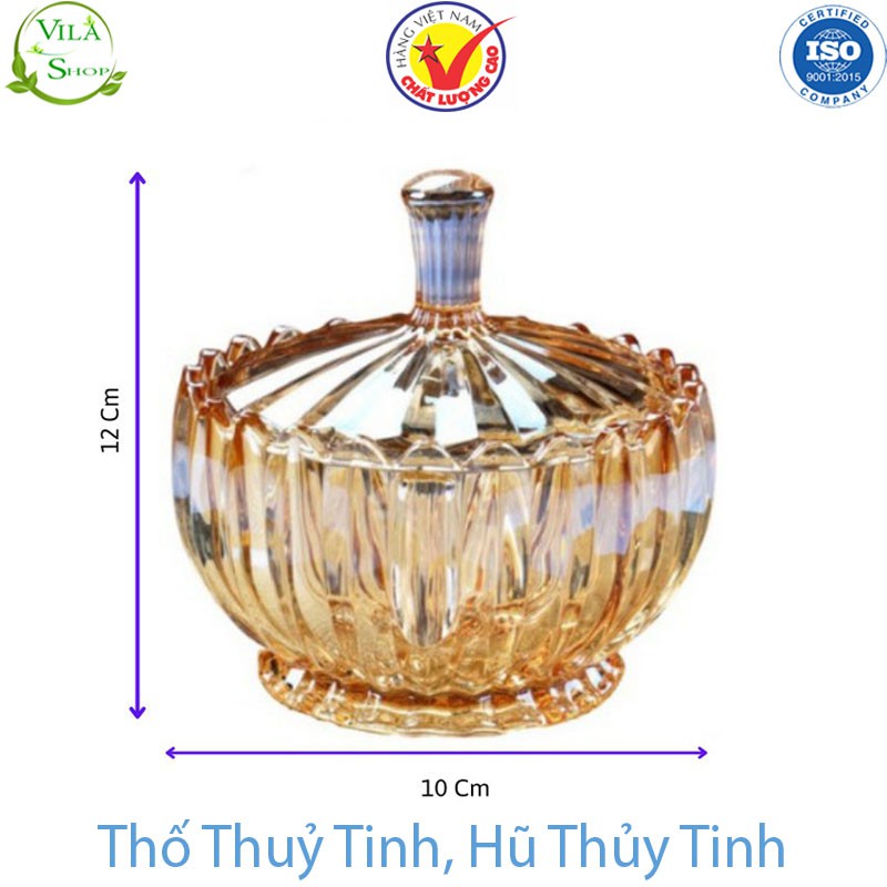 Thố Thuỷ Tinh Đựng Mứt - Hũ Thủy Tinh Đựng Hạt Dưa, Đựng Mứt Và Bánh Kẹo Tết Size 10cm | BigBuy360 - bigbuy360.vn
