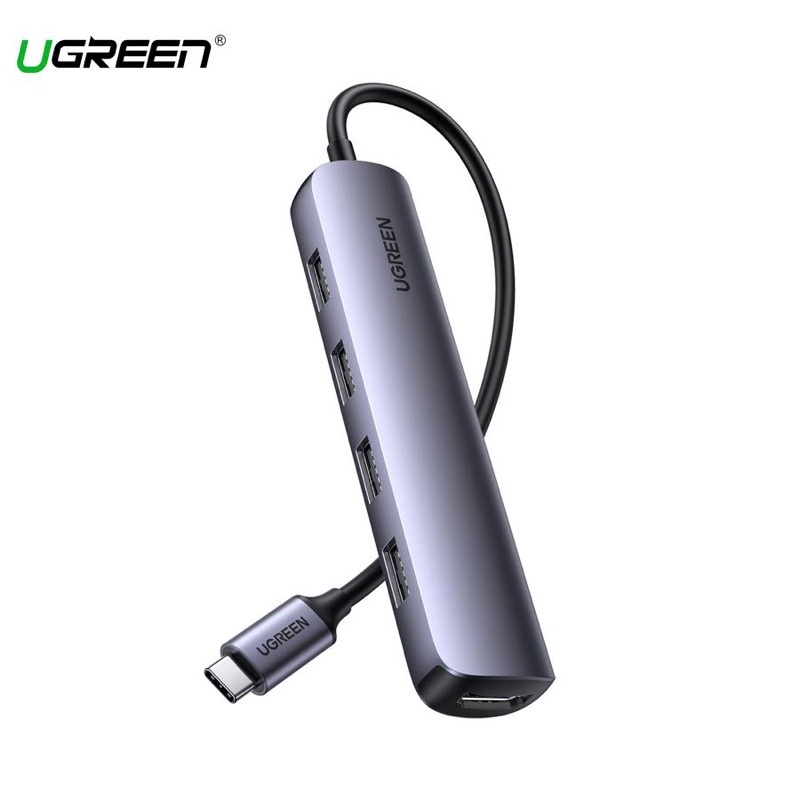 Cáp Chuyển Hub Ugreen 5 in 1 Type C Ra 4 USB3.0 + HDMI Vỏ Nhôm Ultra Slim