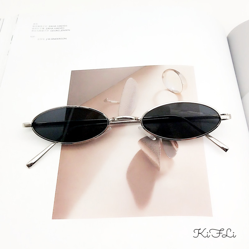 Kính râm hình bầu dục cỡ nhỏ thời trang vintage cho nam/nữ