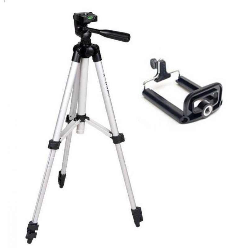 Chân máy ảnh Tripod, gậy chụp ảnh - quay phim 3 chân cho điện thoại Tặng kẹp điện thoại