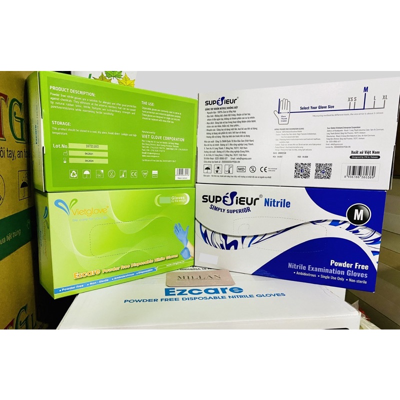 GĂNG TAY Y TẾ K BỘT NITRILE TRẮNG SUPER 4.0gr